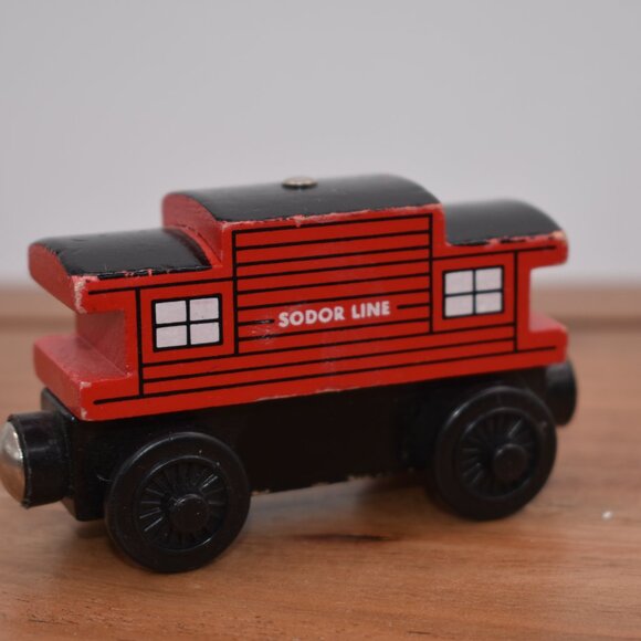 Red Sodor Line Caboose Thomas & Friends Wooden Railway Tank Engine Train Magneti - Picture 2 of 7